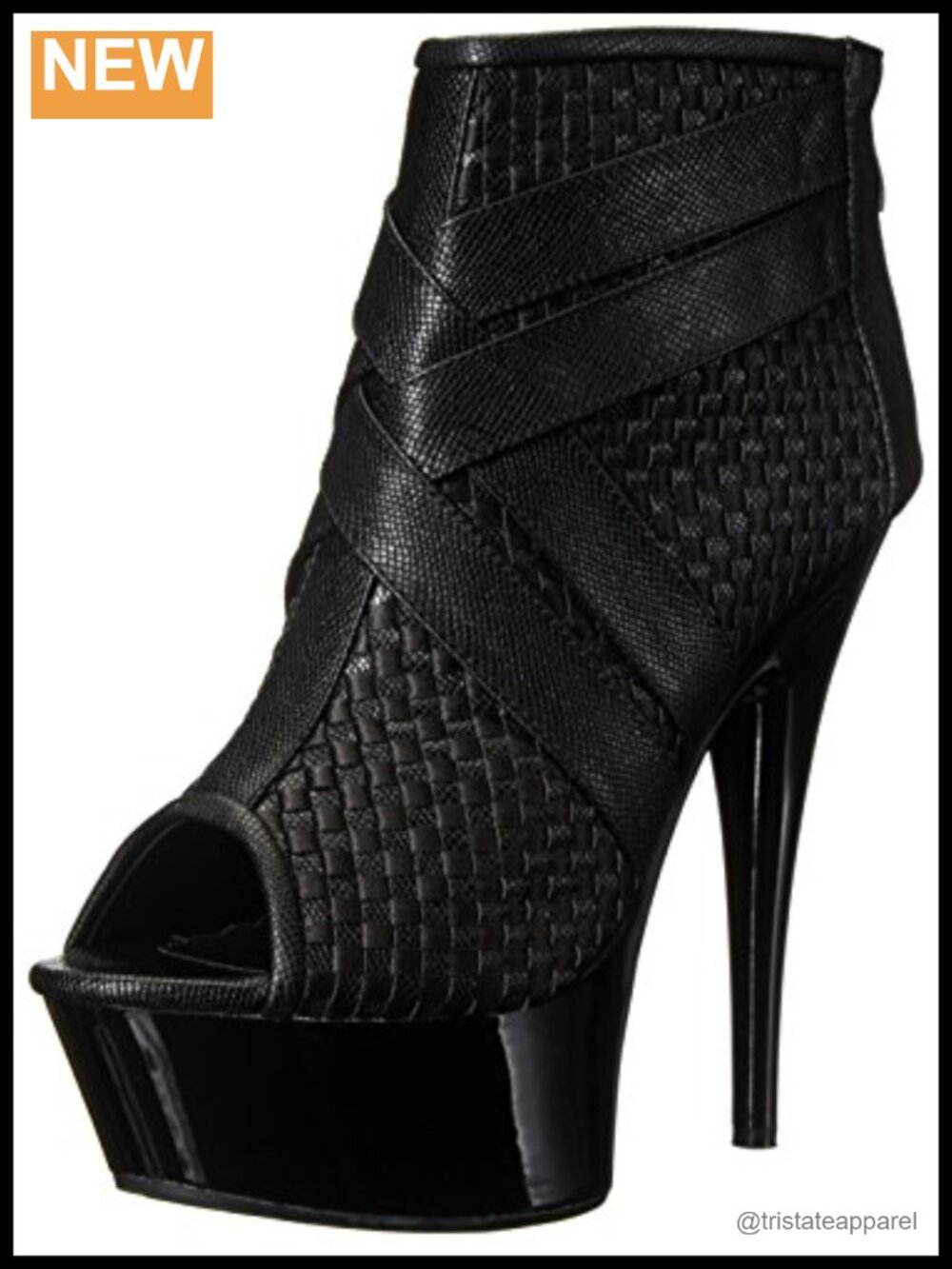 Women's Stiletto Heel Ankle Bootie with Zipper Closure - Open Toe
